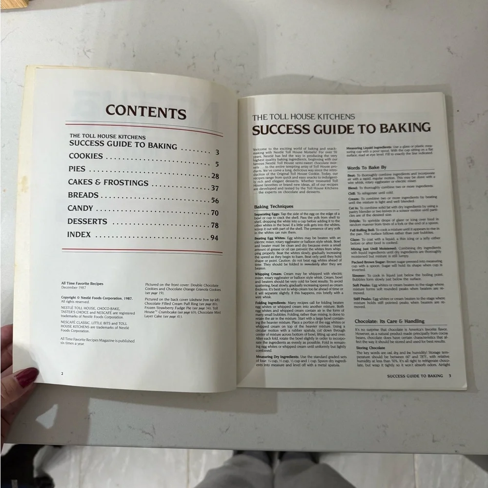Vintage 1987 Nestle Toll House Recipe Collection Cookbook Recipes Cook Book